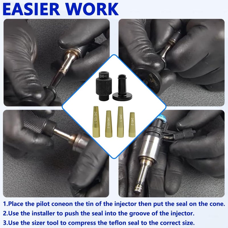ZKTOOL GM245 Fuel Injector Rail Assembly Remover Tool Fuel Injector Seals Install Replace Tools Set Compatible with Cadillac Saturn Pontiac Chevrolet Subaru 6706 EN-49248 EN-49245 EN-51105 18683AA000 - Image 5